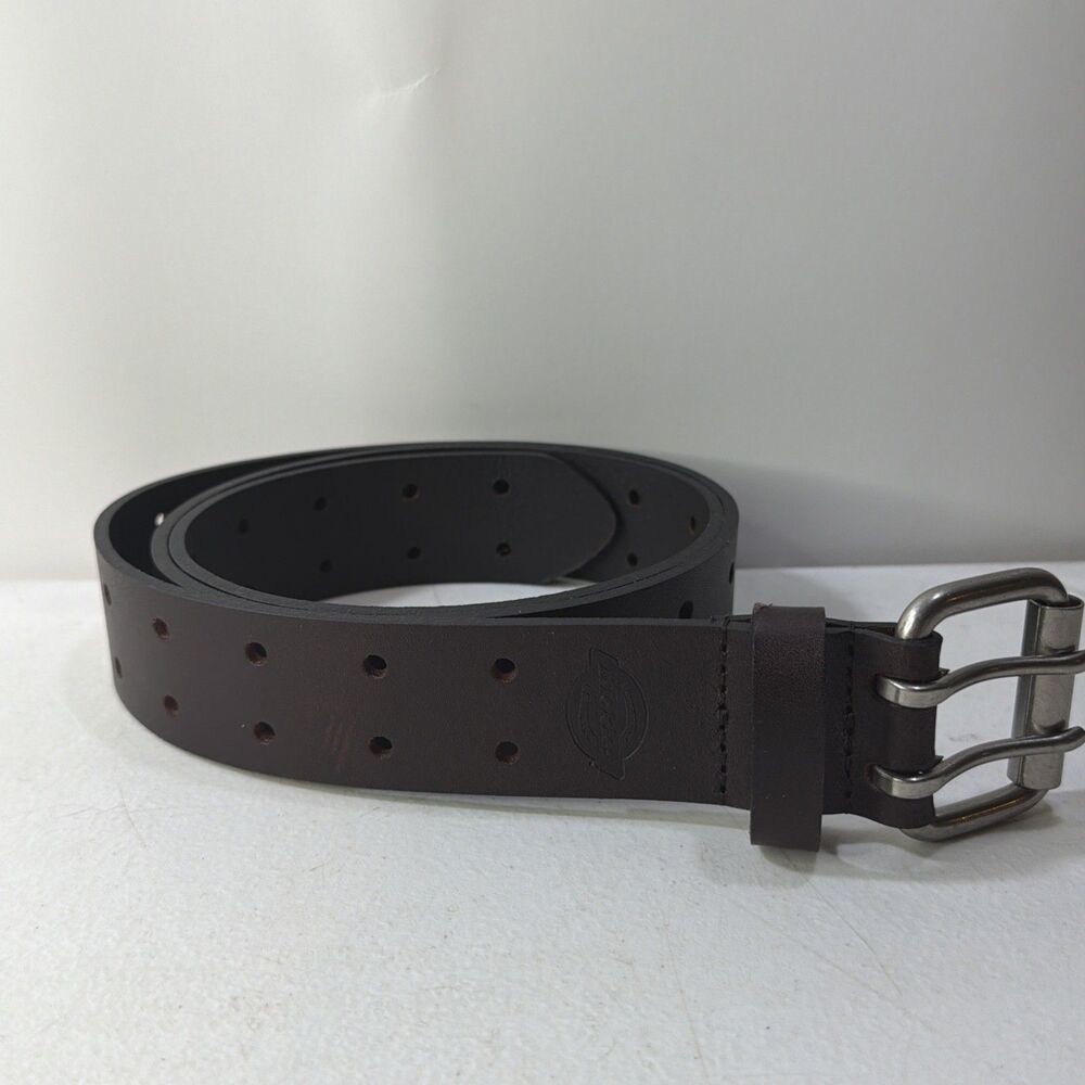 Dickies Mens Brown Leather Double Prong Work Belt 38/95
